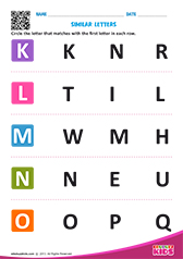Letters that look similar uppercase k to o